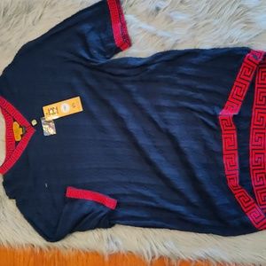 Prestige red and blue shirt
